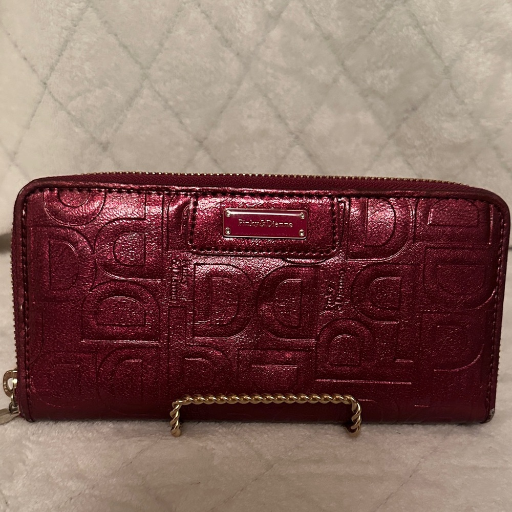 Burgundy Embossed Wallet by Pinky & Dianne